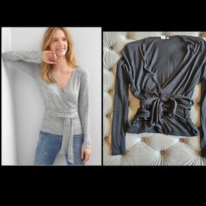 Gap Soft Spun Wrap Sweater Black Sz XL